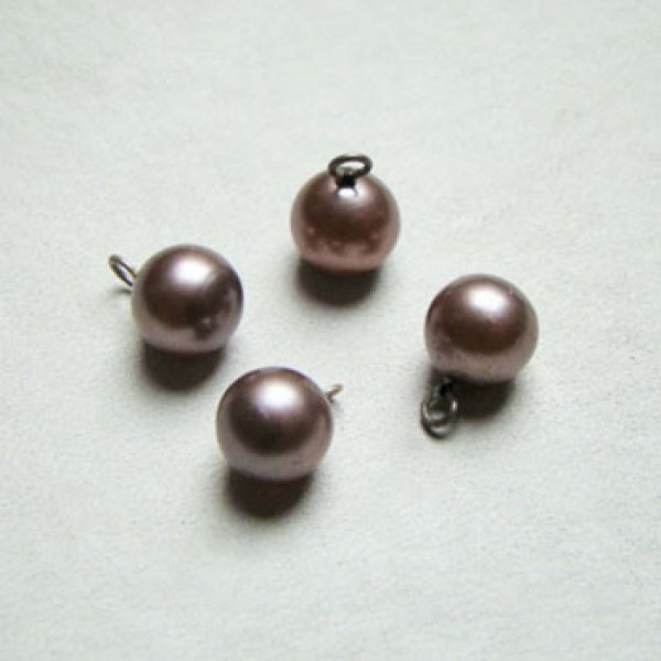 画像1: 2pcs 8mm brown pearl wire drop (1)