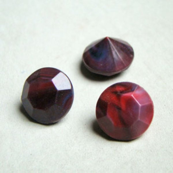 画像1: 14mm "Red/Black" marble acrylic stone (1)