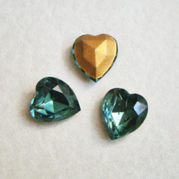 画像1: 2pcs CZECH T.T.C 12x11 Heart "Zircon" (1)